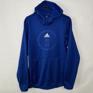 Adidas Climawarm Hoodie Sweatshirt Men Size M Medium Royal Blue Brand With Three